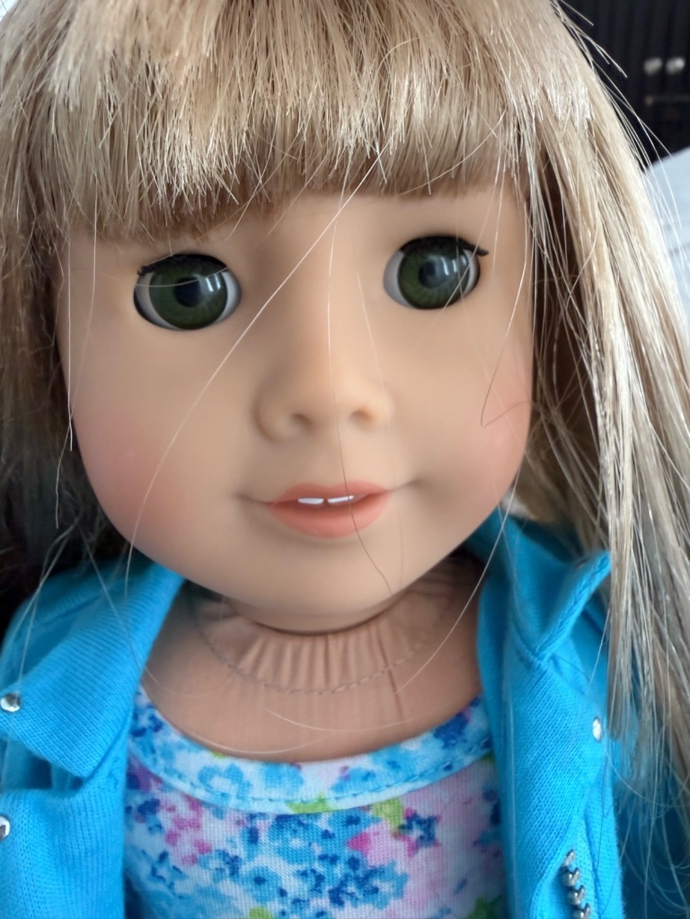 American Girl Doll in Teal Jacket with Blonde Hair